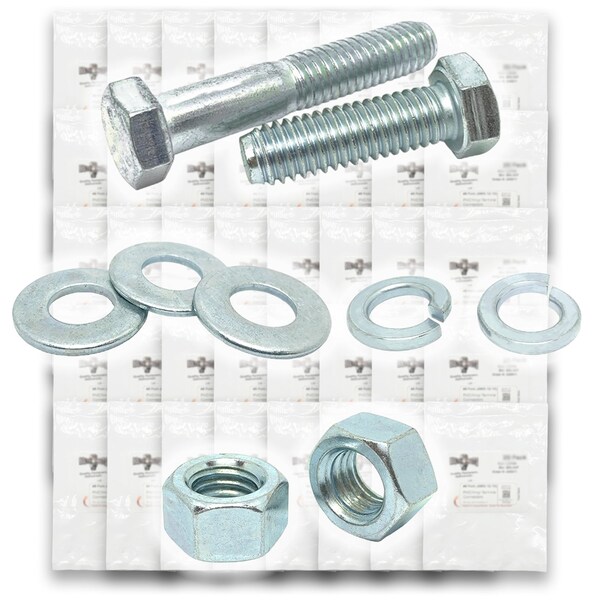 Boltsandnuts.Com Inch Grade 5 Hex Cap Screws, Hex Nuts, Flat & Lock Washers - 2011 PCS Assortment Kit #110 - main